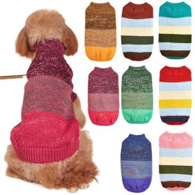 Horizontal Two-Legged Pet Warm Knit Striped Color Knit (Type: BluestripeM)