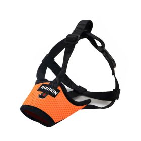 Dog Muzzle,Soft Nylon Muzzle Anti Biting Barking Chewing,Air Mesh Breathable Drinkable Adjustable Loop Pets Muzzle (Color: Orange)