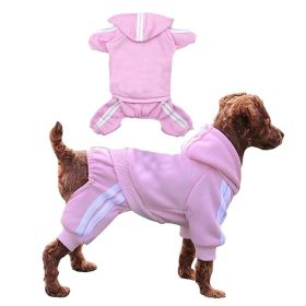 Casual Pet Dog Striped Hoodie Sweatpants Suits (Type: PinkS)