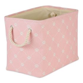 Multipurpose Pet Storage Bin Rectangle Small with Printing (Color: Pink)