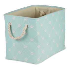 Multipurpose Pet Storage Bin Rectangle Small with Printing (Color: Light Aqua)