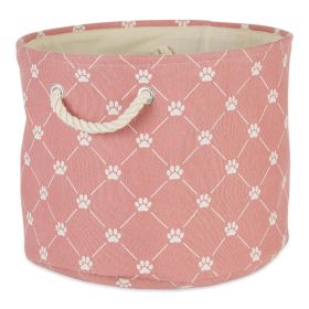 Multipurpose Pet Storage Bin Round Large with Printing (Color: ROSE)